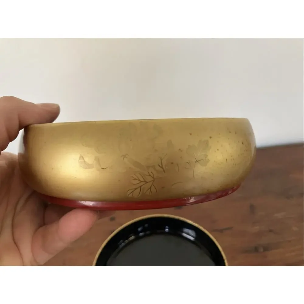 Japanese Stacking Lacquerware Bowls Containers Bento Boxes Tea Ceremony Gold